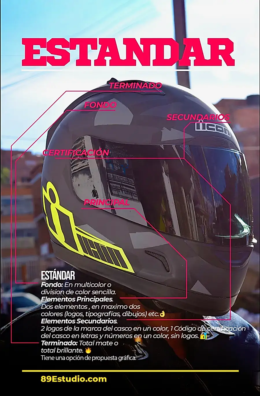 Diseño estándar de casco personalizado con pintura premium por 89 Estudio